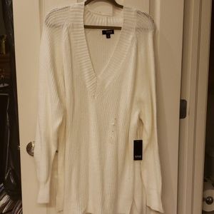 "New" White Long Sleeved Sweater